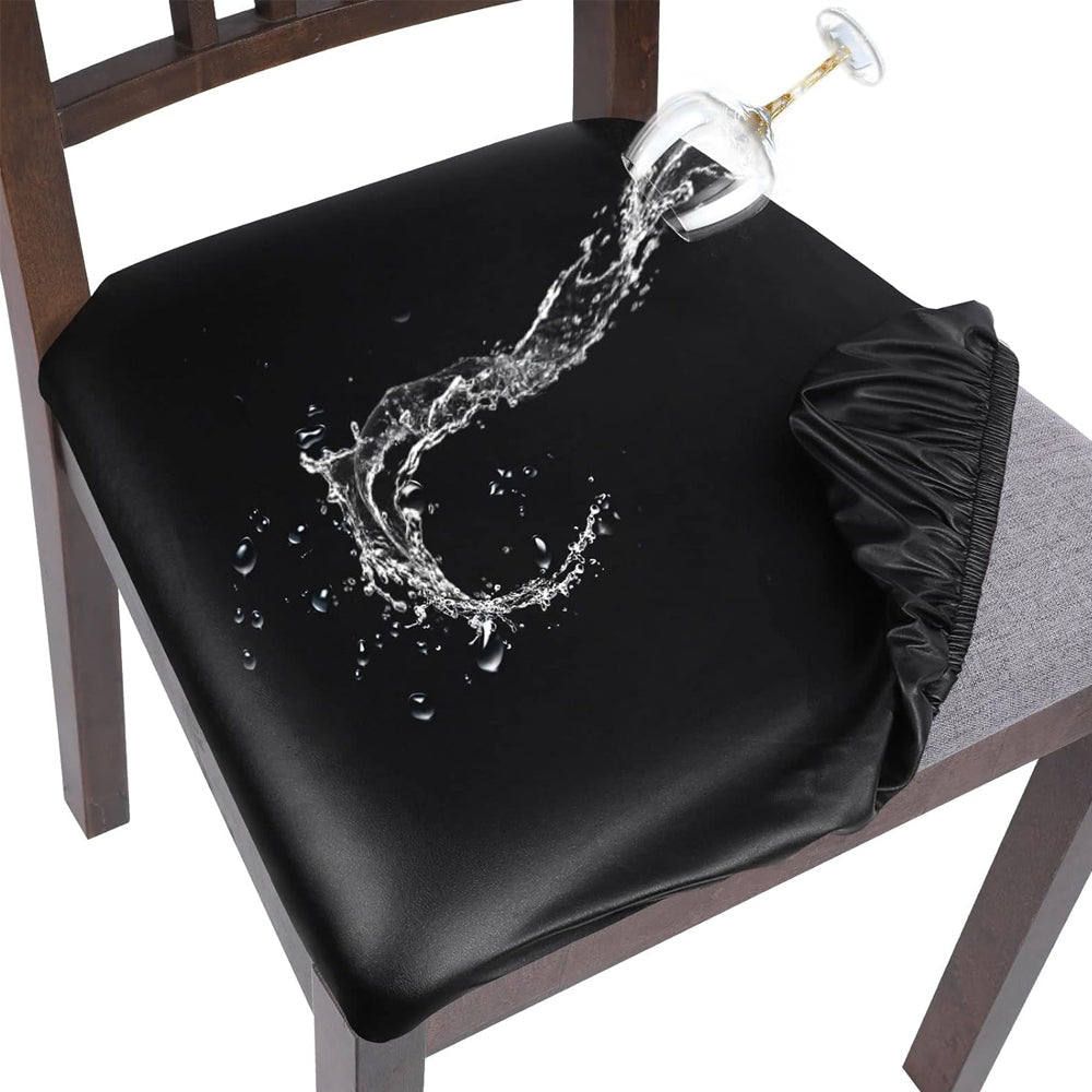 4Pcs Waterproof  PU Leather Stretch Seat Cushion Cover