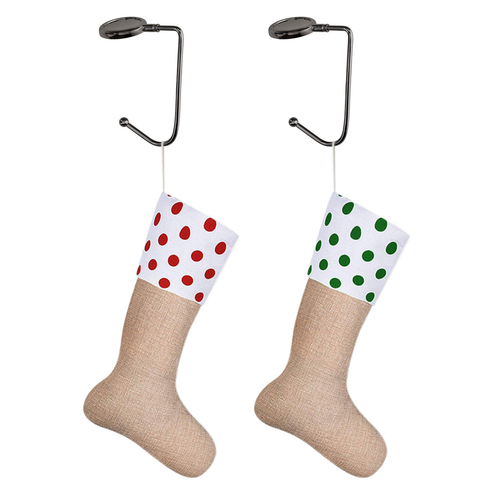 2 Pack 30mm Metal Straight Hooks for Christmas Stockings and Bags