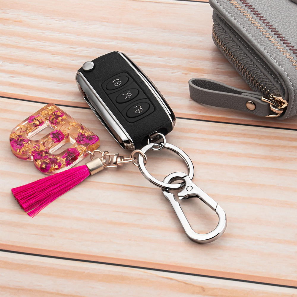 4 Pcs Metal Keychain Key Ring Clip Holder for Home Car Keys and Bags