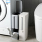 Slim Bathroom Trash Can Toilet Brush Set Waste Bin Toilet Brush Holder