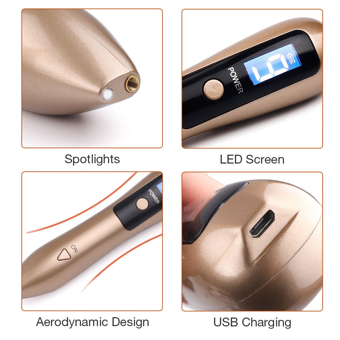 Rechargeable Nine Level Adjustable Skin Spot Removal Pen LCD Plasma Pen