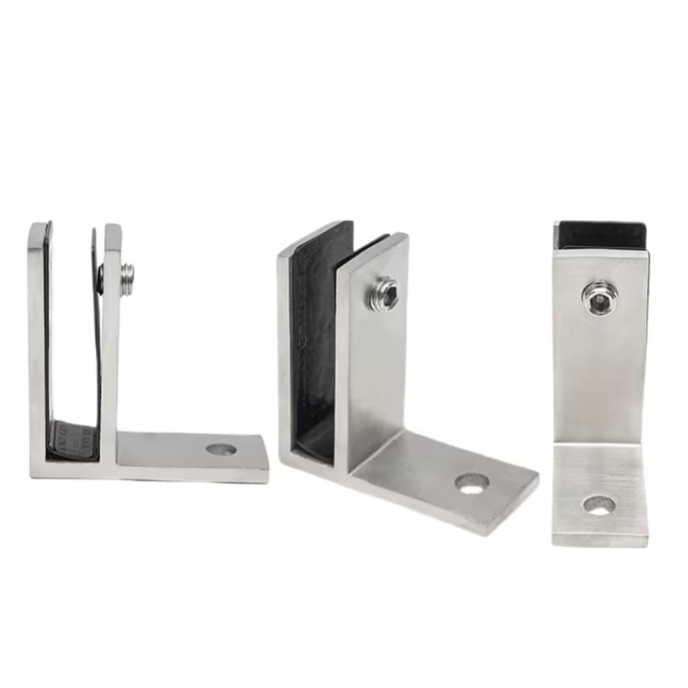 304 Stainless Steel Pool Fence Glass Clamp for 10 to 12mm Panels-Silver