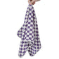 4 Piece Checkered Coral Fleece Towel Set Bath Face Towels