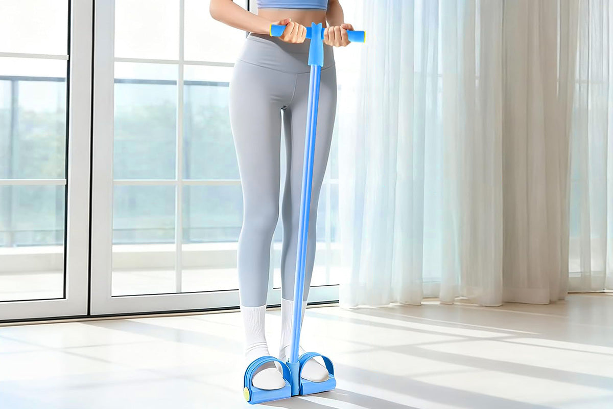 6 Tube Foot Pedal Resistance Band Body Stretch Pull Rope Fitness Exercise Rope