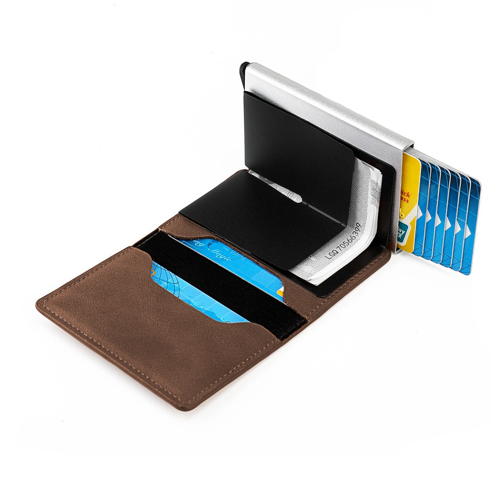 PU Leather Pop-up Card Holder Wallet RFID Blocking Purse