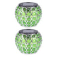 2Pcs Solar Lamp Retro Hollow Lantern Mosaic Ball Lamp