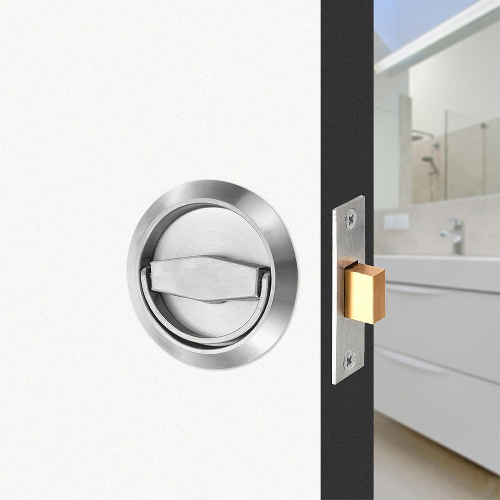 Hidden Door Lock Invisible Latch Double Sided Privacy Lock for Bedroom Bathroom Stainless Steel