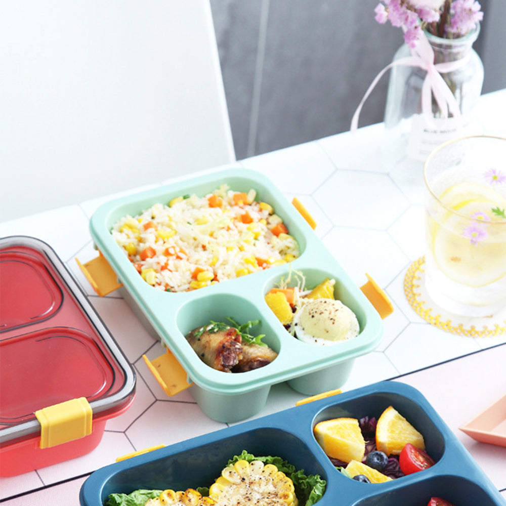 Portable Microwaveable Lunch Box Bento Box-3-Compartment
