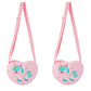 2Pcs Girls Cute Plush Heart Unicorn Embroidery Zipper Crossbody Bag