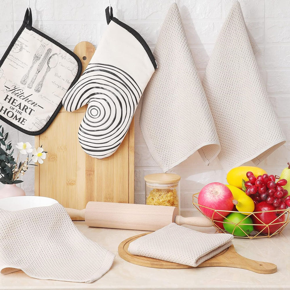 12Pcs Cotton Waffle Weave Kitchen Dish Cloths Ultra Soft Absorbent Dish Towels
