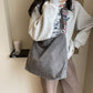 Large Capacity Corduroy Tote Bag with Adjustable Strap for Women
