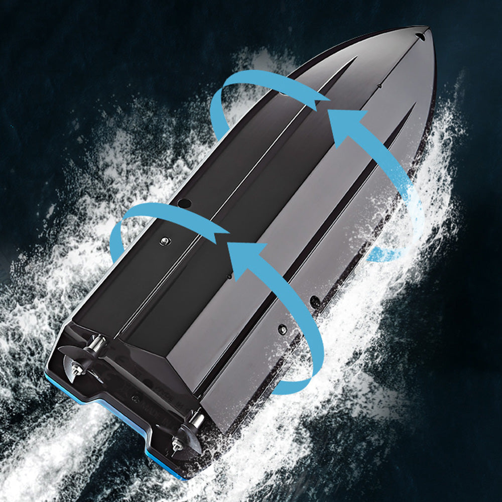 Rechargeable Water-resistant Remote Control Boat with Color LED Lights for Pool Lake