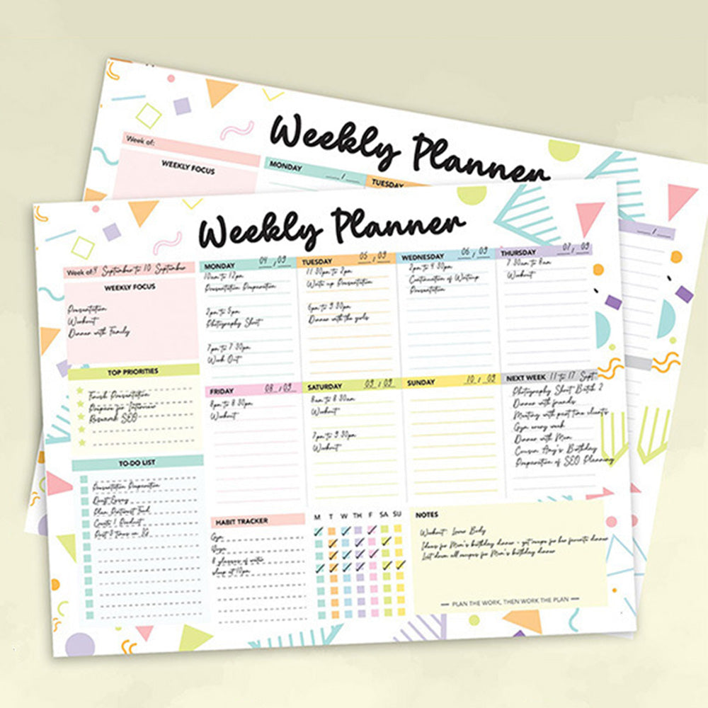 Weekly To Do List Notepad Undated Planner With 52 Sheets Weekly Planner