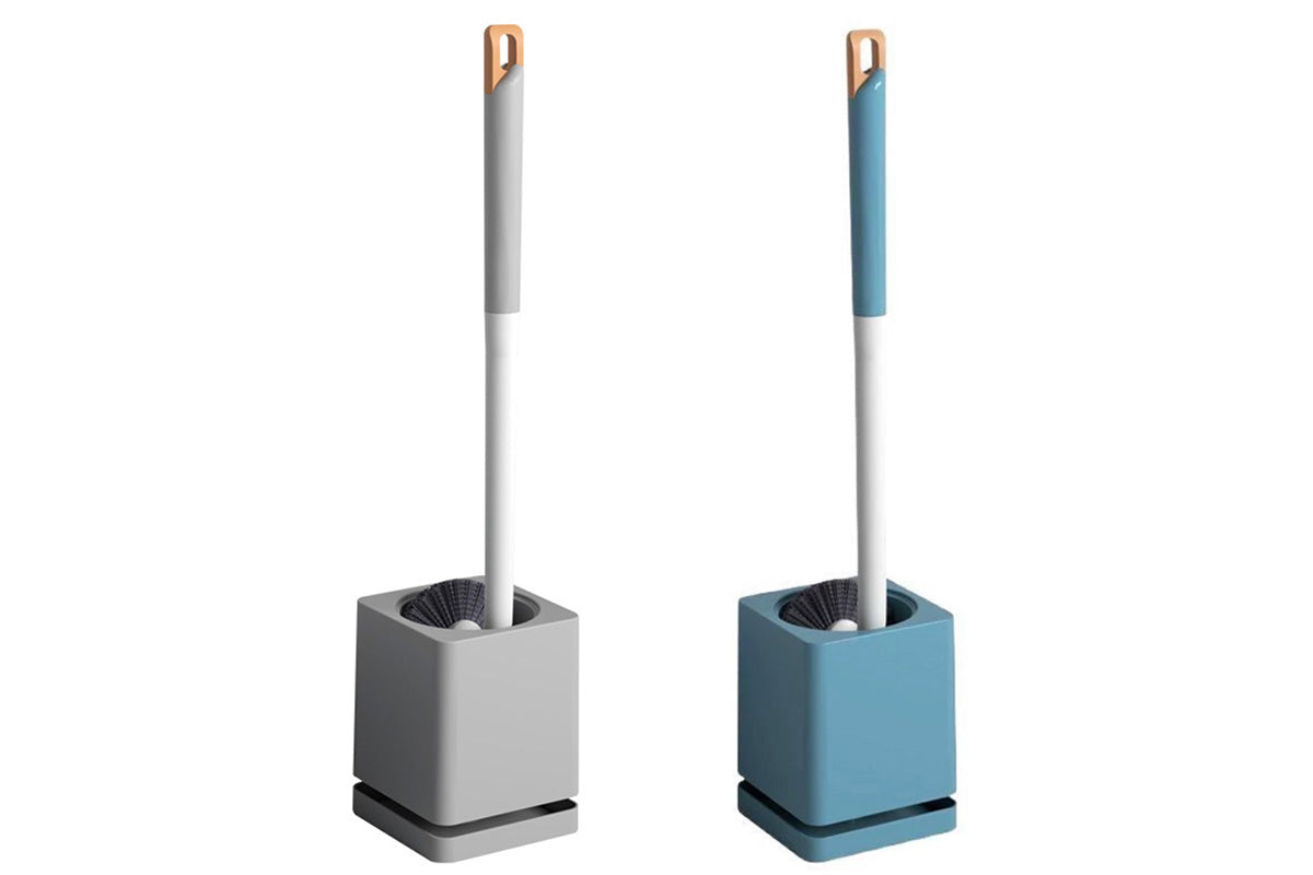 2pcs Toilet Brush with Drip Base Toilet Bowl Brush with Built-in Tweezer Toilet Cleaner Set