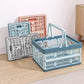 Portable Foldable Storage Basket for Camping Shopping and Home-Blue