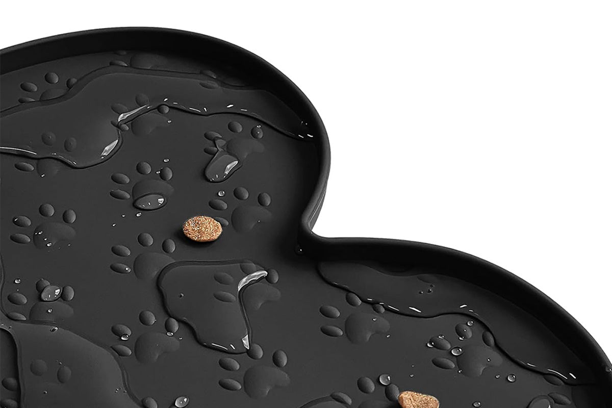 Dog Food Mats for Floors Waterproof Silicone Dog Bowl Mat with Raised Edge
