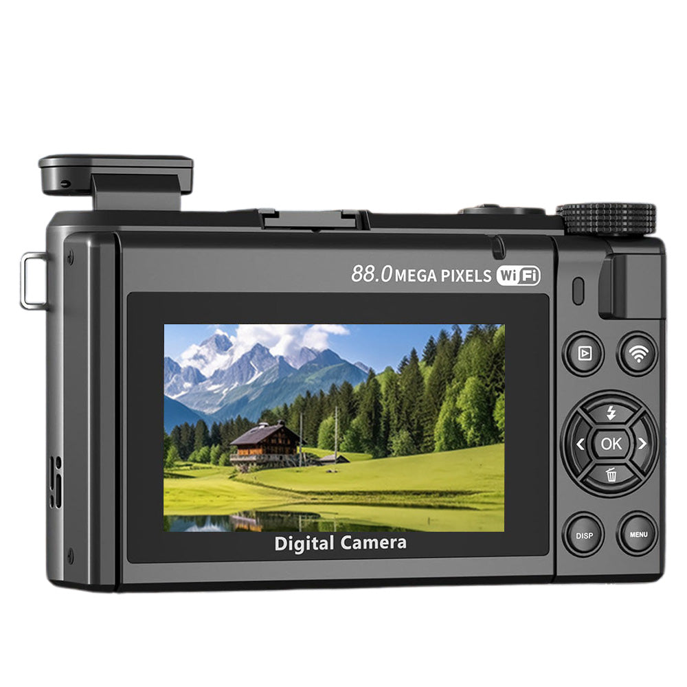 Digital Camera with Flip Screen WIFI Remote Control Vlogging Camera