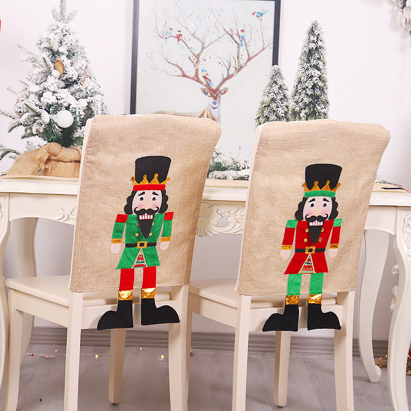 2Pcs Walnut Soldier Chair Cover-Red and Blue