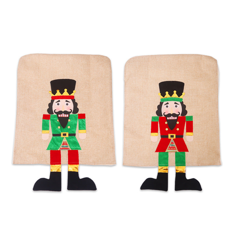 2Pcs Walnut Soldier Chair Cover-Red and Blue