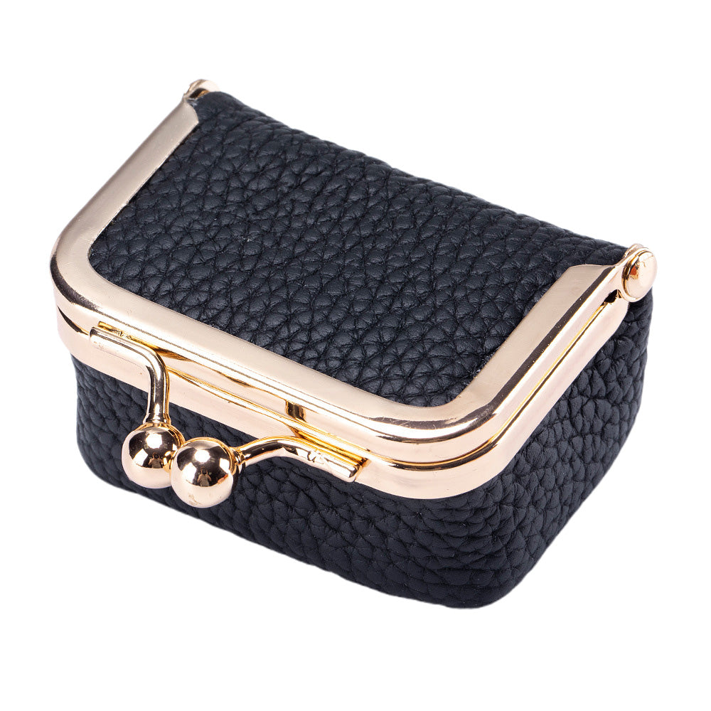 Mini Leather Jewelry Box Coin Purse Jewelry Case With Kiss Lock