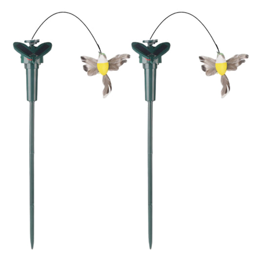 2Pcs Solar Flying Humming Bird Garden Decoration