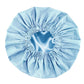 Reusable Water-Resistant Double-Layer Polyester and Satin Shower Cap for Women