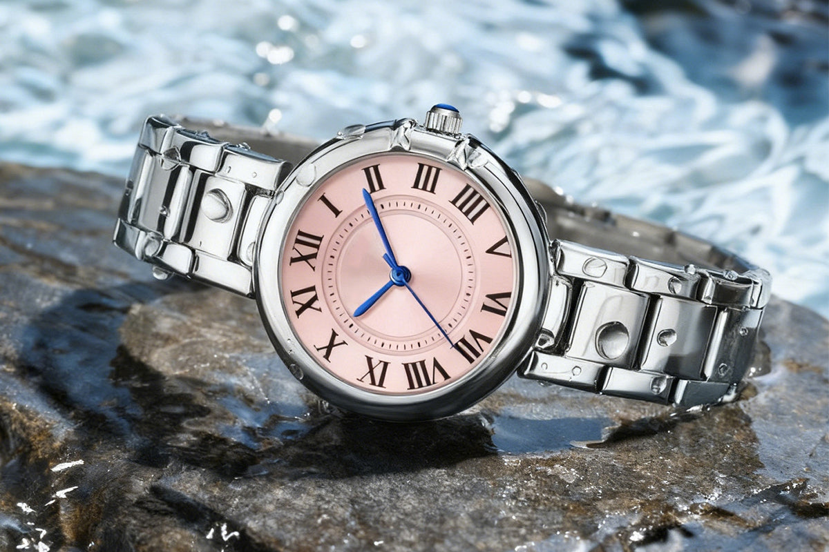 Women's Quartz Watch Classic Dial Roman Numerals Stainless Steel Band