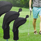 3Pcs Set Golf Club Head Cover for Woods and Driver with Interchangeable Tags 3 4 5 7 X