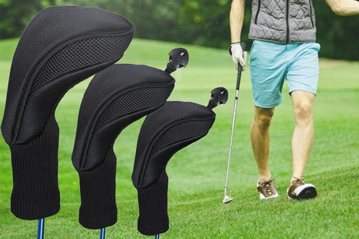 3Pcs Set Golf Club Head Cover for Woods and Driver with Interchangeable Tags 3 4 5 7 X