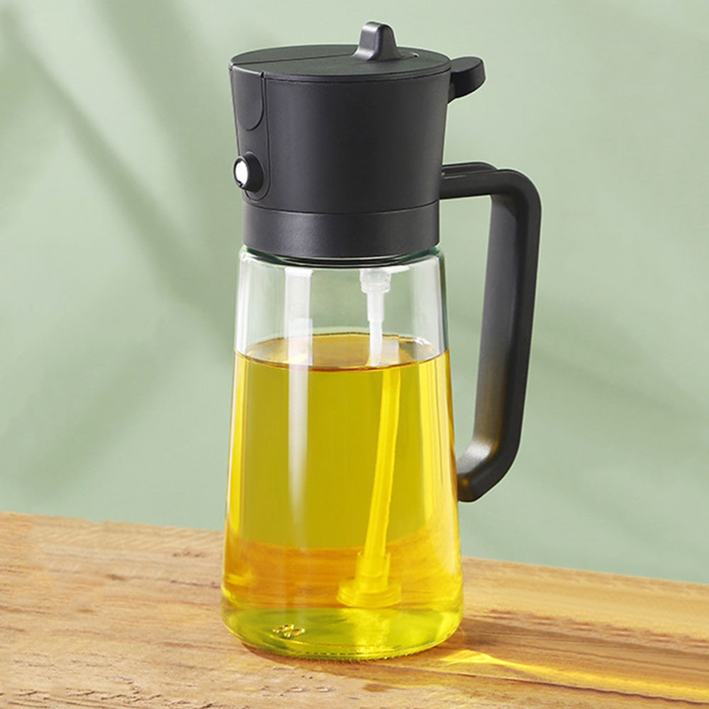 2 in 1 Olive Oil Dispenser with Pouring and Spraying Function 470ml Capacity