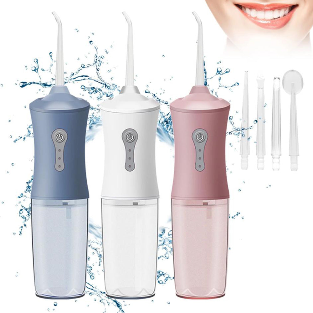 Cordless Electric Water Flosser Teeth Cleaner Portable Oral Irrigator with 4 Nozzles