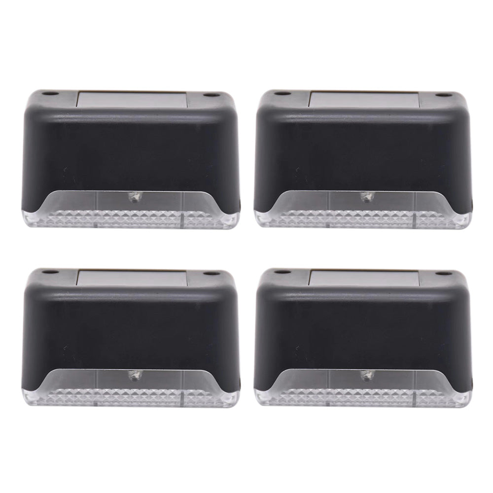 4Pcs LED Solar Fence and Step Lights for Outdoor Garden Stairs and Deck