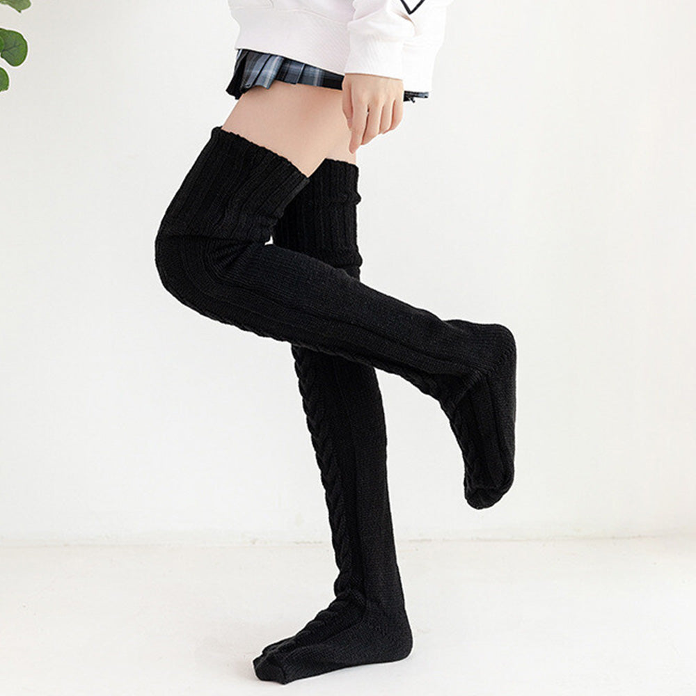 Womens Knitted Over Knee Socks for Fall and Winter Thick and Warm Long Stockings