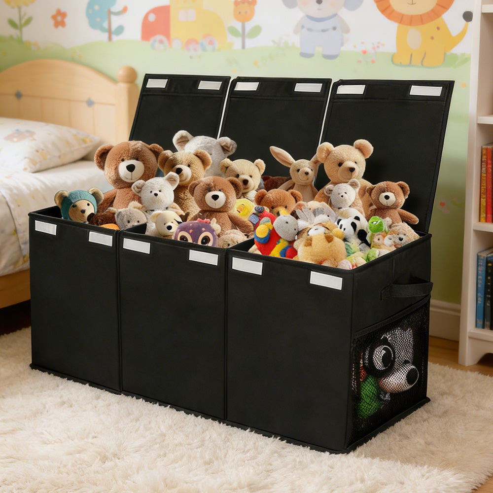 Foldable Toy Storage Organizer Box with Lid and Dividers