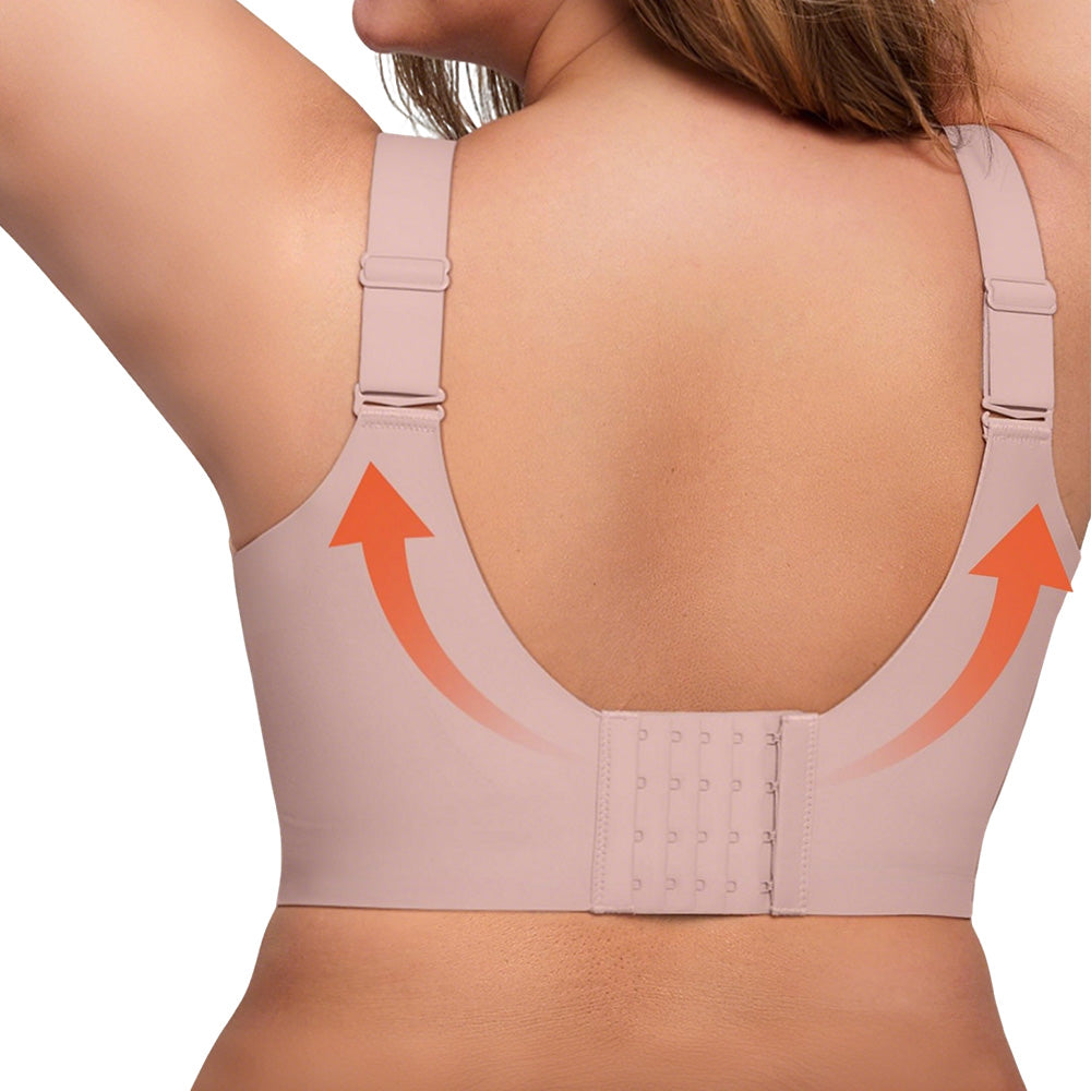 Seamless Wireless Plus Size Bra Full Coverage Comfortable Everyday Support for Women-Red