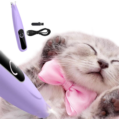 Cordless Pet Paw Trimmer with LED Light and Digital Display