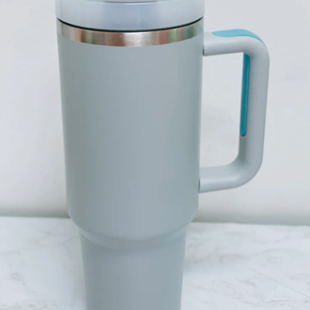 1200ML Stainless Steel Vacuum Insulated Tumbler with Straw and Lid Handle Mug