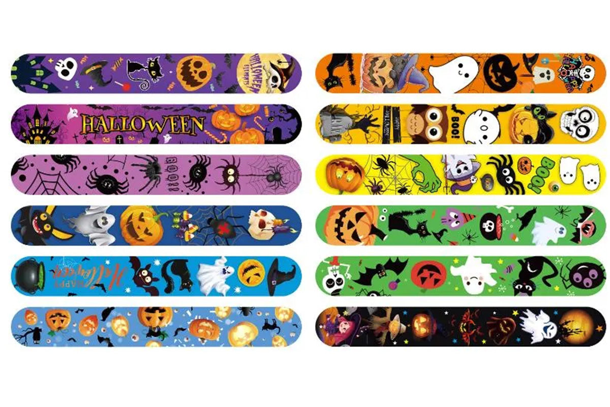 100Pcs Slap Bracelets Party Bracelet Gifts Birthday Decorations for School Holiday