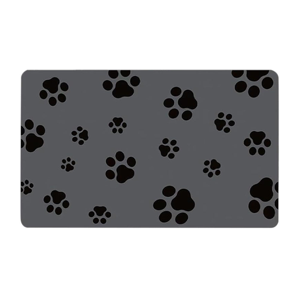 Pet Feeding Mat Absorbent Pet Placemat for Food and Water Bowl with Rubber Backing-Style 1
