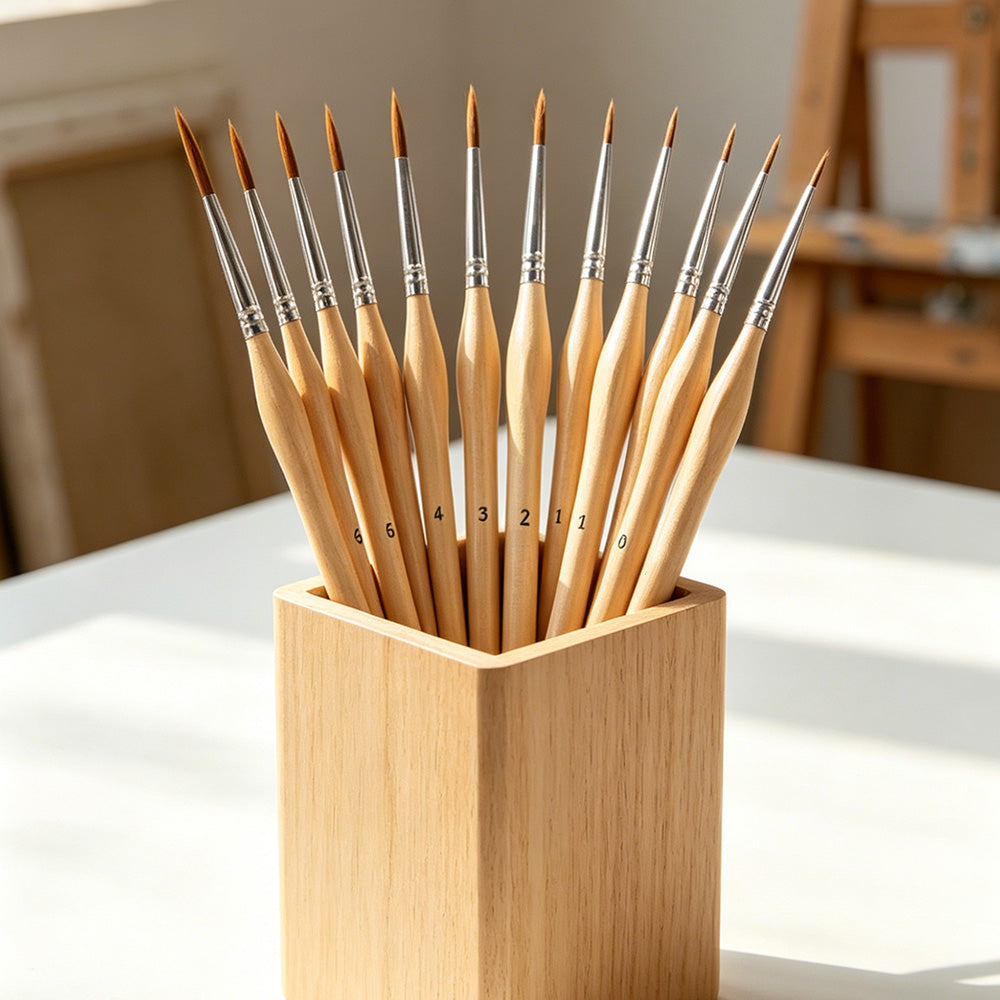 11 PCS Artist Paint Brush Set Detail Painting Brush for Watercolor Acrylic Oil