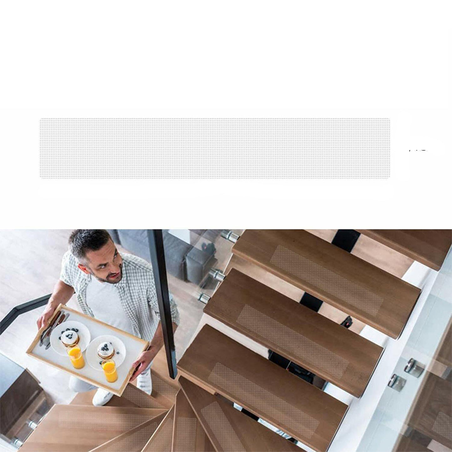 15Pcs Anti Slip Clear Tape Adhesive Stair Mat for Indoor Outdoor