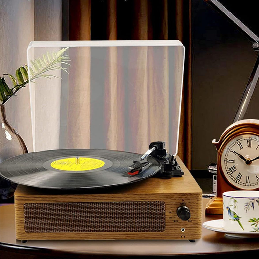 Portable Retro Bluetooth Vintage Vinyl Record Player with Speakers