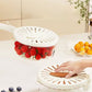 Plastic Fruit Vegetable Washing Drain Basket with Lid