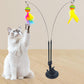 20 Pack Interactive Cat Feather Suction Cup Wand Toy Set