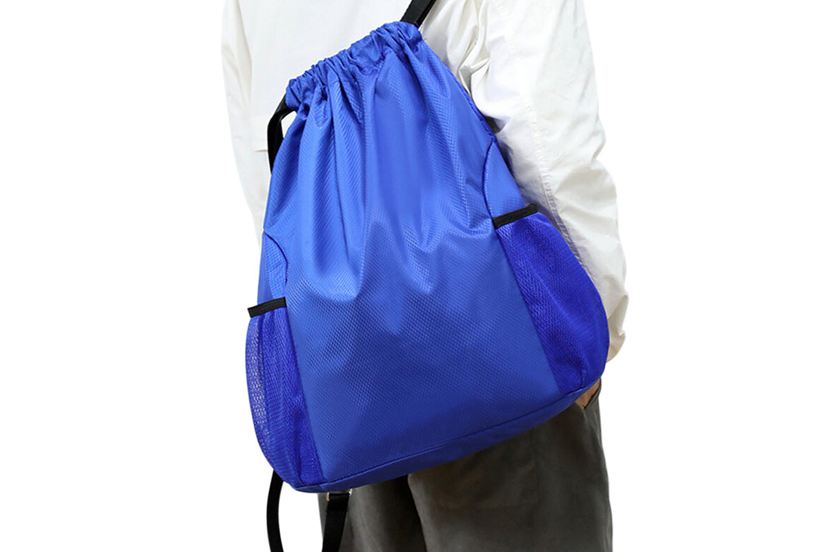 Sport Drawstring Backpack With 2 Pockets Large Capacity Basketball Bag