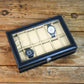 6/10/12 Grids PU Leather Watch Box Organizer Display Case with Lock