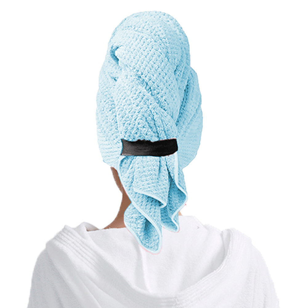 5Pcs Microfiber Hair Towel Wrap with Elastic Strap for Women