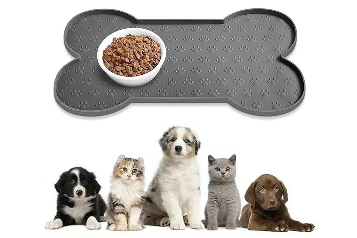 Dog Food Mats for Floors Waterproof Silicone Dog Bowl Mat with Raised Edge