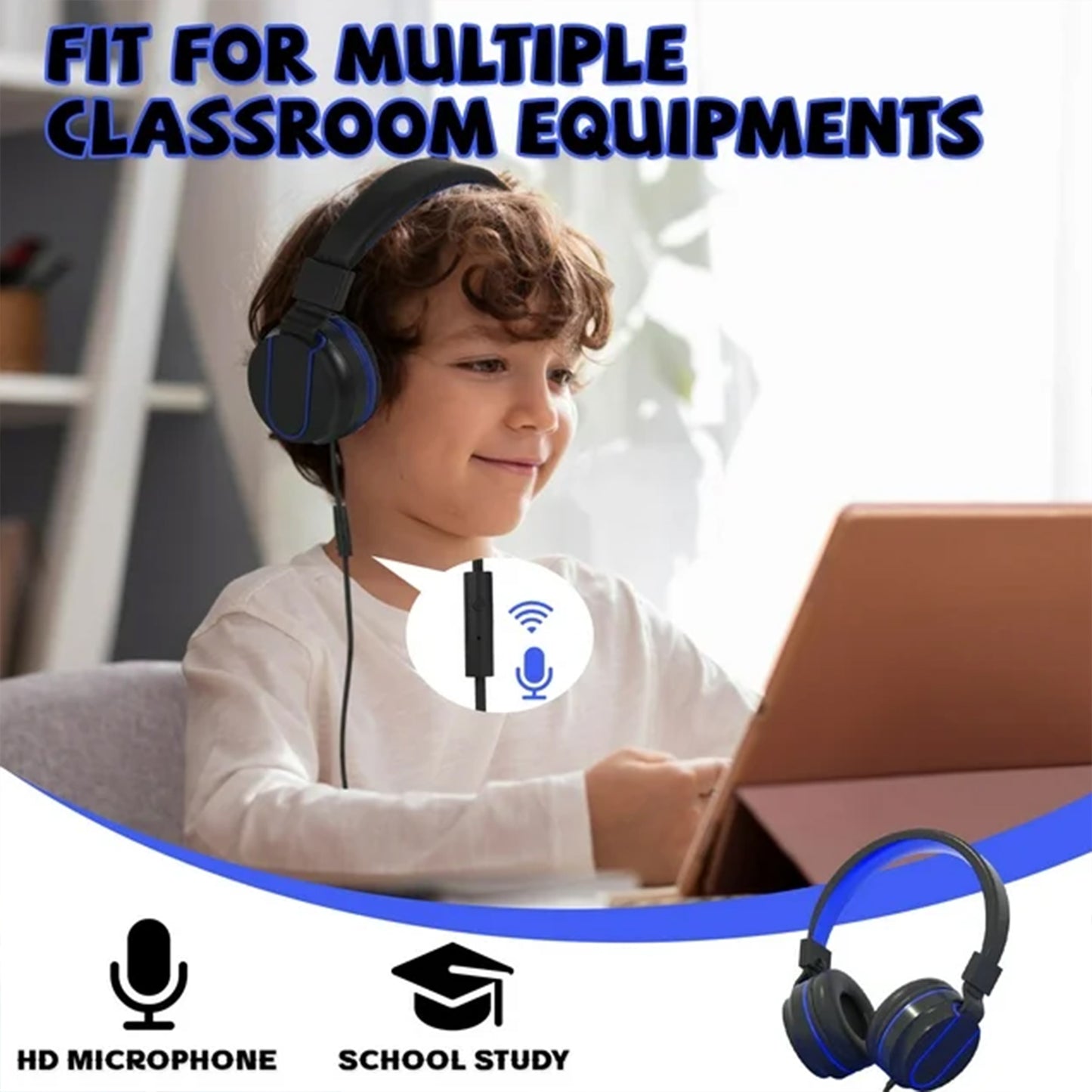 3.5mm Wired Gaming Headset MIC Headphones for PC Mac Laptop Phone
