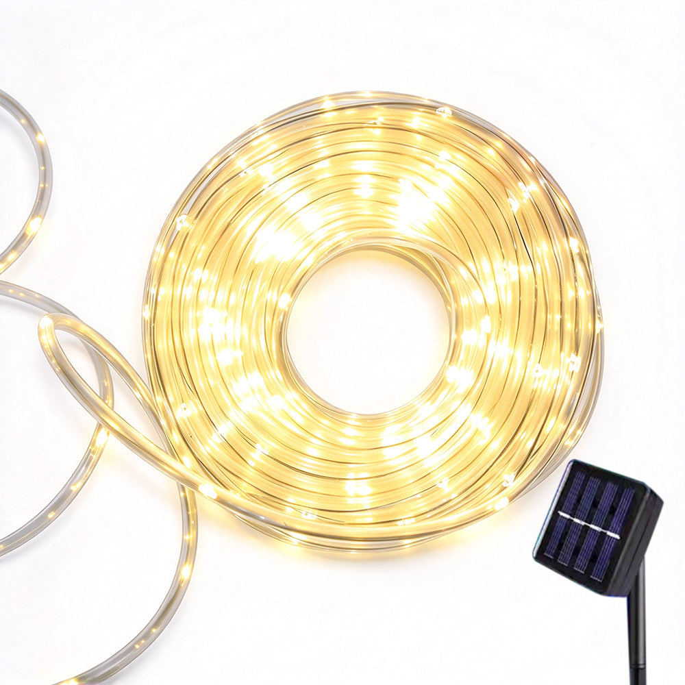 12m 100 LED Solar Rope Lights with 8 Modes for Parties and Weddings